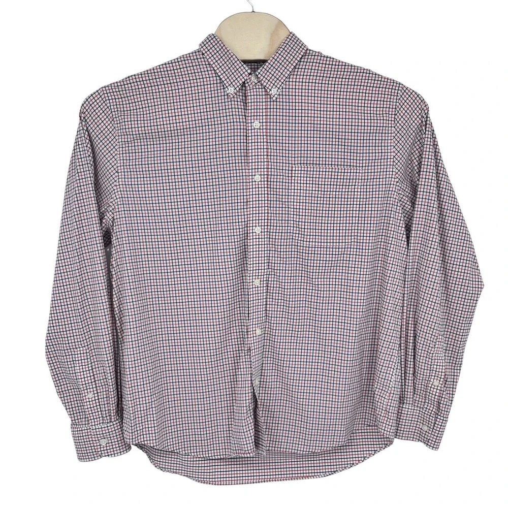 Biltmore Button Down Shirt Mens XL White Navy Orange‎ Check Performance Stretch